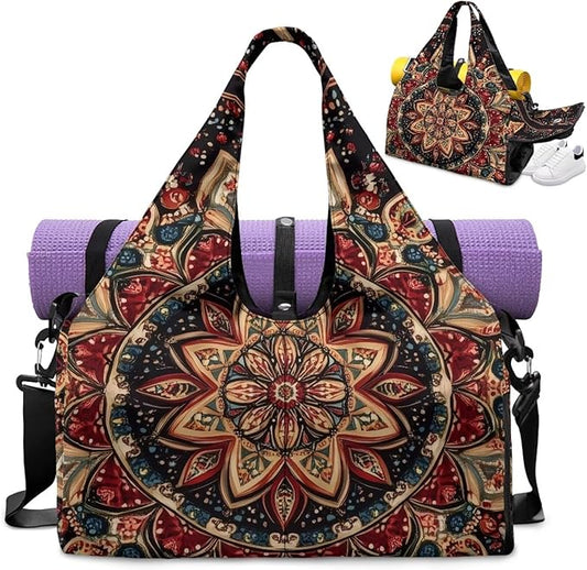 Yoga Mat Bag for Women Men Large Carryall Tote with Adjustable Shoulder Strap for Gym Yoga Travel Pilates Office