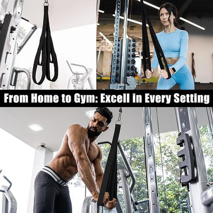 EVMT Tricep Rope 27 inch & 20 inch for Cable Machine – LAT Pulldown Attachments, Heavy-Duty Triceps Pull Down Rope, Gym Strength Training, Home Pulley System, Cable Accessories, Workout Equipment