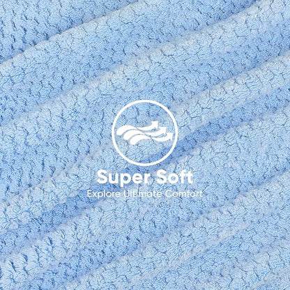 HOMEXCEL 5 Pack Microfiber Hair Towels - 40 x 20 inches Super Soft, Fast Drying Turbans for Long, Thick, Curly Hair - Anti Frizz Wrap with Elastic Strap, Blue/Pink/Grey