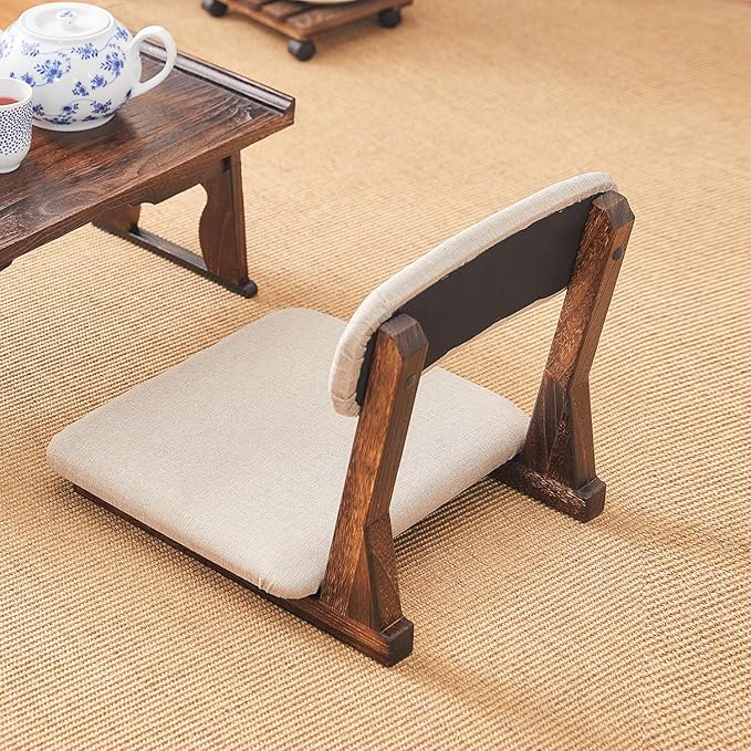 Meditation Chair with Back Support,Japanese Floor Chair,Back Jack for The Floor,Floor Seating,Tatami Floor Seats