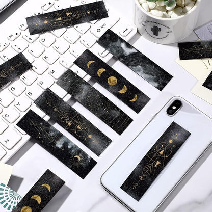 Crtiin 50 Pieces Anxiety Sensory Stickers for Anxiety Relief Items Mental Health Stickers Fidget Textured Strips for Office Classroom Desk Relieve Adult Stress(Celestial Style)