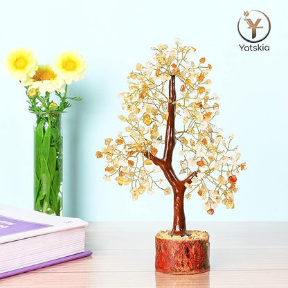 YATSKIA Citrine Healing Crystal - Gemstone Tree, Bonsai Trees, Fake Bonsai, Feng Shui Tree, Crystal Gifts for Women, Arbol De La Abundancia, Crytals and Gemstones, Good Luck Home Decor