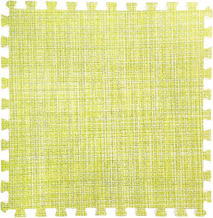 9 Tiles Interlocking Foam Mats 0.4inch Thickness Foam Floor Mats for Home Gym, Fitness, Exercise, Flooring Surface Protection EVA Foam Floor Padding with Border（Green）