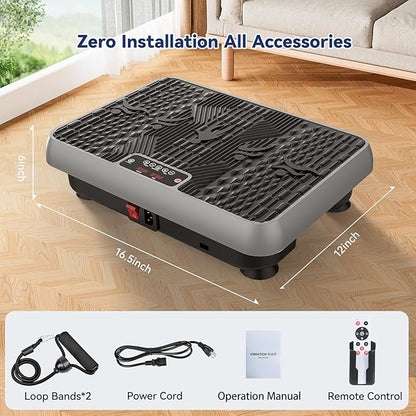 Premium Vibration Plate for Lymphatic Drainage, Weight Loss, Whole Body Workout Power Vibration Plate, Shake Plate,Home Gym Fitness Equipment,Grey