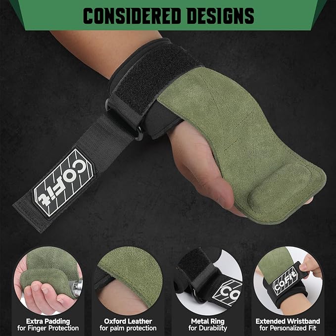 COFIT Wrist Straps for Weightlifting, Workout Wrist Wraps with Dual-Layer Oxford Leather, Enhanced Grip for Optimal Hand and Wrist Protection, Gym Lifting Straps for Deadlift and Powerlifting