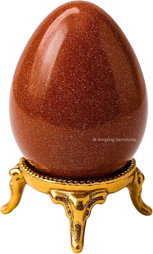 Amazing Gemstone Red Goldstone Crystal Yoni Egg, 2 Inches - Premium Crystals and Healing Stones Yoni Egg for Pelvic Floor Health, Natural Healing Crystal Eggs for Meditation and Stress Relief