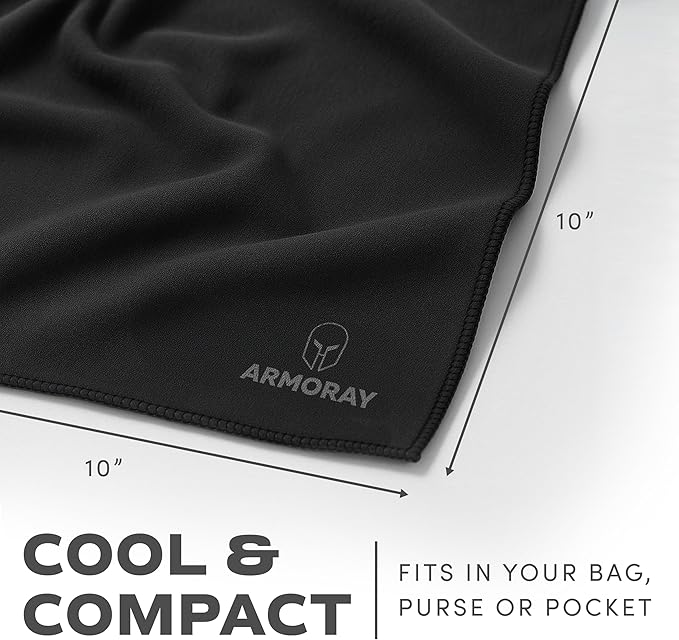 ARMORAY Sweat Absorbing Towel Handkerchief – Quick-Dry Microfiber Gym Towels for Face, Hands & Body – Workout Towel for Men, Sport Rag, Perfect for Tennis, Pickleball & Sauna Use by Women