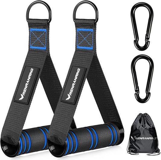 RENRANRING Gym Exercise Handles, Replacement Handle Attachments for Cable Machine Pulleys, Resistance Band and Strength Trainer, Pull Down Workout Accessories, Home Gym Add On Equipment