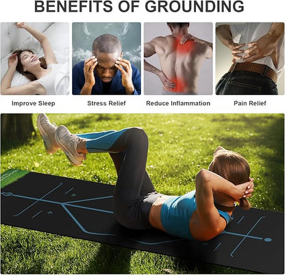 Grounding Yoga Mat, 72x24inch, Earthing Sleep Pad for Physical Therapy, Exercise & Workout Non Slip Mat, Reduce Anxiety and Improve Sleep