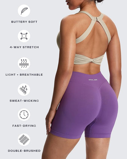 Aoxjox Women's Workout Sports Bras Twist Front Fitness Training Gym Bra Yoga Crop Lola Tank