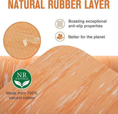 UMINEUX Extra Thick Yoga Mat, 2/5 Inch (10MM), Natural Rubber and TPE Non Slip Yoga Mats with Strap for Women Men, Eco Friendly Exercise Mat for Yoga, Pilates and Home Workout