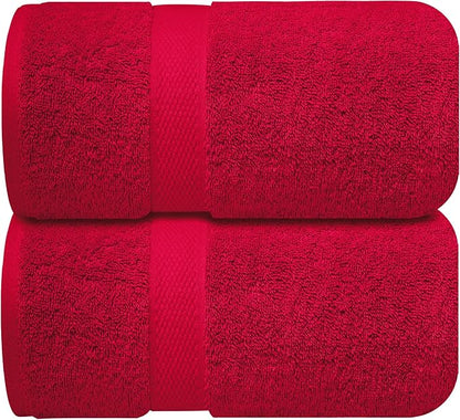 Infinitee Xclusives– Luxury Bath Sheets Towels – 2 Pack 600 GSM (35X70 Inches)– 100% Ring Spun Cotton Large Bath Towels for Bathroom (Burgundy, Bath Sheet Pack of 2)