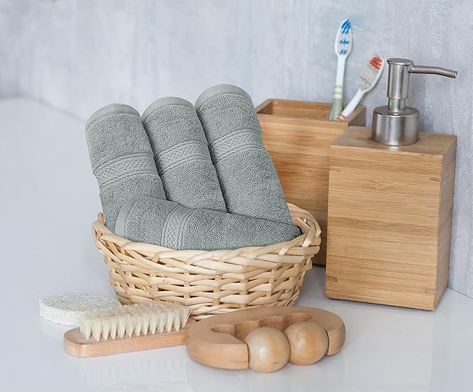 Utopia Towels 8 Piece Premium Towel Set, 2 Bath, 2 Hand, and 4 Wash Cloths, 600 GSM 100% Ring Spun Cotton, Highly Absorbent Towels for Bathroom, Gym, Hotel, and Spa, Cool Grey