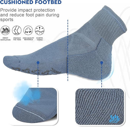 Ozaiic Non Slip Socks Grip for Yoga Home Workout Pure Barre, Pilates, Hospital, Ideal Cushion Socks for Men and Women