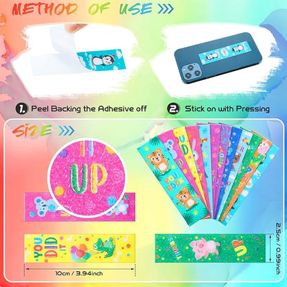 36 Pcs Anxiety Sensory Stickers Mental Health Stickers Fidget Textured Strips Toys Adhesive Tactile Calm Relief Items for Adults Desk School Counselor Classroom(Animal Style)