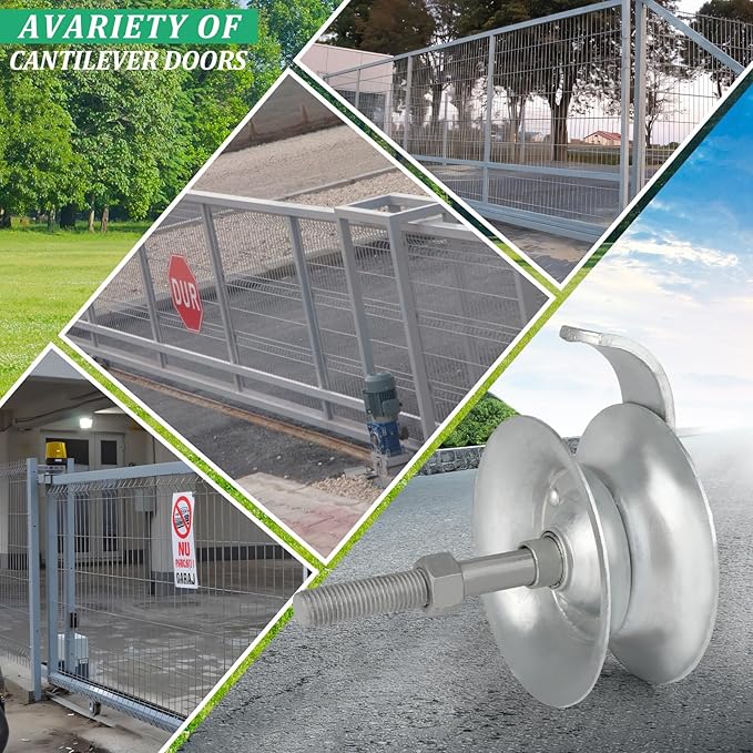 2 Pack Sliding Gate Rollers 5" Steel Pipe Track Roller Galvanized for 1 5/8" Pipe Track (Pack of 2)