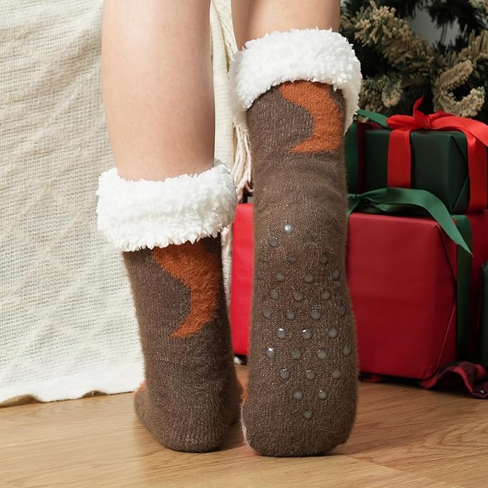 JaosWish Cat Fuzzy Socks Womens Pilates,Postpartum Essentials Non Slip Grip Slippers Hospital Socks for Labor Delivery