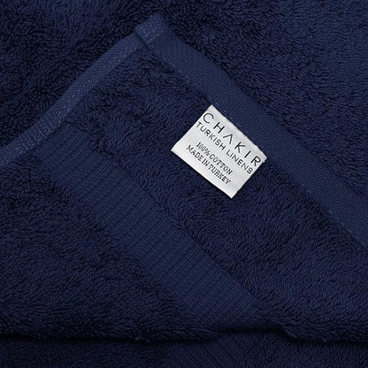 Chakir Turkish Linens 100% Cotton Premium Turkish Towels for Bathroom | 16'' x 30'' (4-Piece Hand Towel, Navy)