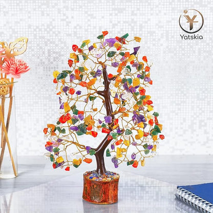 Chakra Tree - Crystal Tree - Stones and Crystals - Spiritual Decor - Good Luck Charms - Meditation Decor - Feng Shui Decor - Crystal Gifts for Women - Chakra Stones - Feng Shui Decor - Reiki Decor