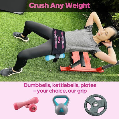 Hip-Thrust-Belt, Foldable Design, Slip-Resistant Padding, Supports 300 lbs, Ideal for Glutes Training with Dumbbells, Kettlebells & Plates, Great for Gym & Home Hip Thrust Workouts