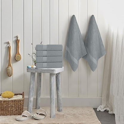Utopia Towels 6 Pack Small Bath Towel Set, 22 by 44 Inches, 500 GSM 100% Ring Spun Cotton, Lightweight and Highly Absorbent Quick Drying Premium Towels for Hotel, Spa and Bathroom, Cool Grey