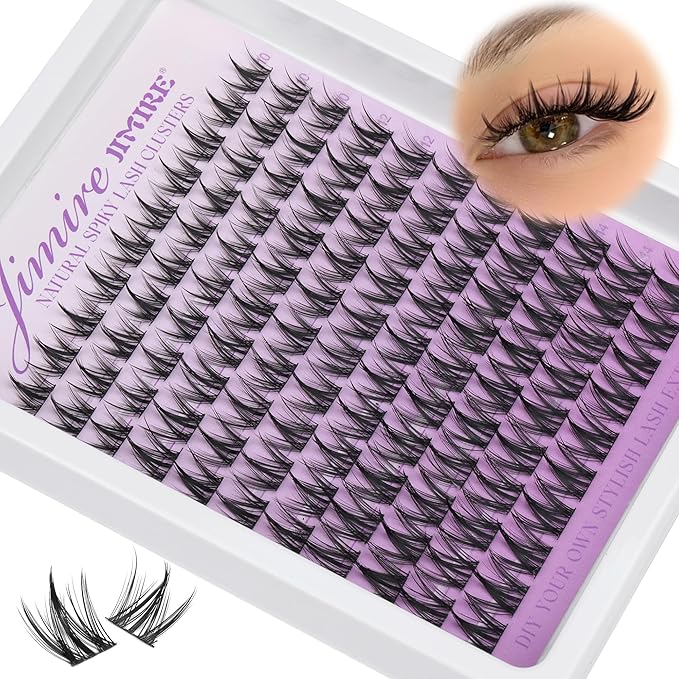 Manga Lash Clusters Natural Eyelash Clusters C Curly 10-14MM Fairy Cluster Eyelash Extensions with Spikes 110Pcs Wispy Individual Lashes Clusters DIY Natural Eyelashes Clusters at Home