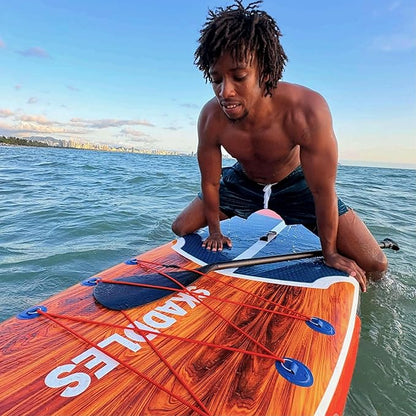 10’6’’ Portable Inflatable Stand Up Paddle Board (SUP) for Adults and Youth with Non-Slip Deck – Complete Accessories Kit, Perfect for Fishing, Yoga, Fitness & Family Fun