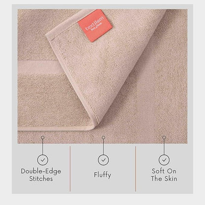 TEXTILOM Luxury 2 Pack Banded Cotton Bath Mats for Bathroom Floor [ Hotel, Spa, Tub, Shower Bath Mat Floor Towel Set ], Machine Washable & Soft & Absorbent & Quick Dry (20''x34'')- Beige