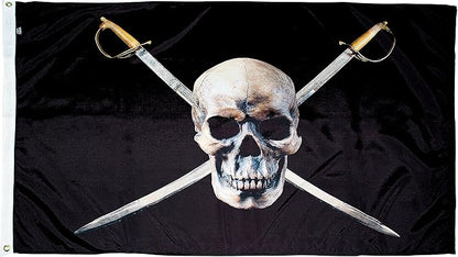 FlagSource Pirate Nylon Jolly Roger Decorative Flag, Made in the USA, 3x5'