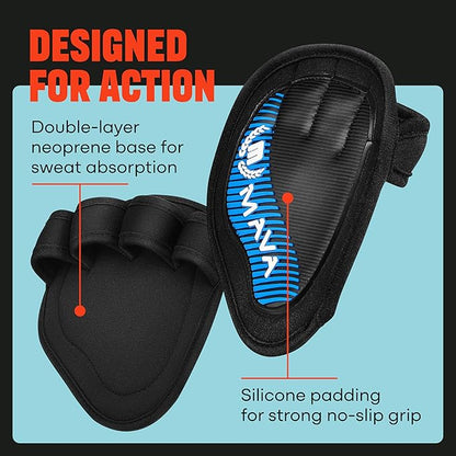 Mava Sports Neoprene Grip Pads Lifting Grips, an Alternative to Barehand Gloves for Weight Lifting Women and Men, Pull-Up Grips, Crossfit, Workout Pads