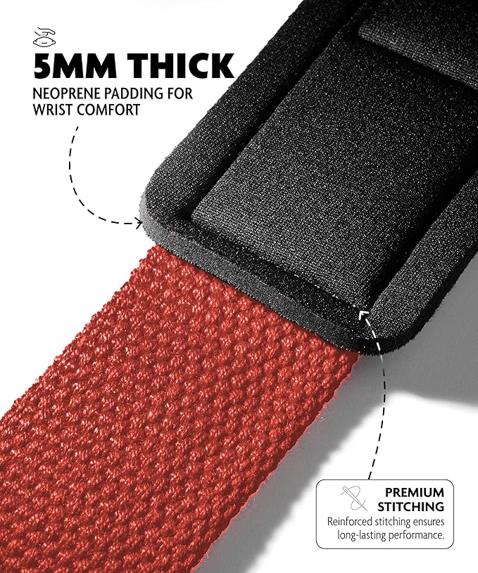 DMoose Fitness Lifting Straps 24" (Pair) - 5mm Padded Durable Wrist Straps for Weightlifting & Powerlifting - Cotton Lifting Strap with Silicone Grip for Men & Women - Deadlift Strap for Gym Workout
