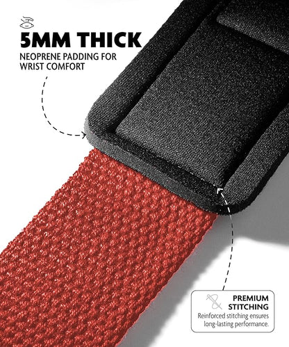 DMoose Fitness Lifting Straps 24" (Pair) - 5mm Padded Durable Wrist Straps for Weightlifting & Powerlifting - Cotton Lifting Strap with Silicone Grip for Men & Women - Deadlift Strap for Gym Workout