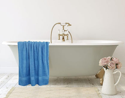 Utopia Towels Luxurious Jumbo Bath Sheet 2 Piece, 600 GSM, 35 by 70 Inches, 100% Ring Spun Cotton, Highly Absorbent and Quick Dry Extra Large Bath Towel, Super Soft Towel, Electric Blue