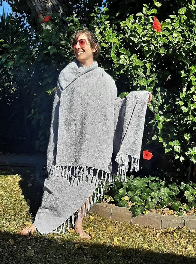 Open Road Goods Solid Color Mexican Yoga Blanket – Large Handwoven Throw for Yoga, Beach, Camping or Home – Soft and Durable Cotton Blend
