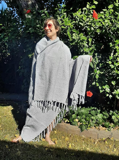 Open Road Goods Solid Color Mexican Yoga Blanket – Large Handwoven Throw for Yoga, Beach, Camping or Home – Soft and Durable Cotton Blend