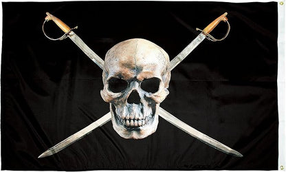 FlagSource Pirate Nylon Jolly Roger Decorative Flag, Made in the USA, 3x5'