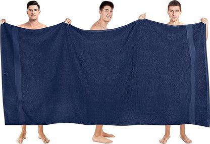 Utopia Towels Luxurious Jumbo Bath Sheet 2 Piece, 600 GSM, 35 by 70 Inches, 100% Ring Spun Cotton, Highly Absorbent and Quick Dry Extra Large Bath Towel, Super Soft Towel, Navy