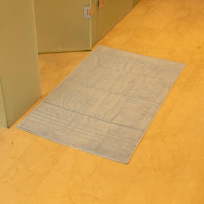 Mosobam Luxury Turkish 6pc Mixed Bath Bundle 2 Sizes for Body Towels and 2 for Mats Allure Blue 700 GSM & 1000 GSM Bamboo Viscose & Aegean Turkish Combed Cotton