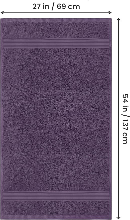 Utopia Towels 4 Pack Bath Towels Set, 27 by 54 Inches, 100% Ring Spun Cotton, Quick Dry, Highly Absorbent, Soft Feel Towels, Perfect for Daily Use, Plum
