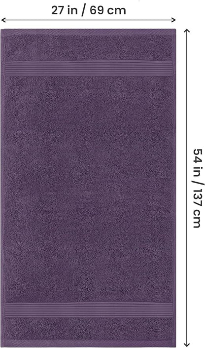Utopia Towels 4 Pack Bath Towels Set, 27 by 54 Inches, 100% Ring Spun Cotton, Quick Dry, Highly Absorbent, Soft Feel Towels, Perfect for Daily Use, Plum