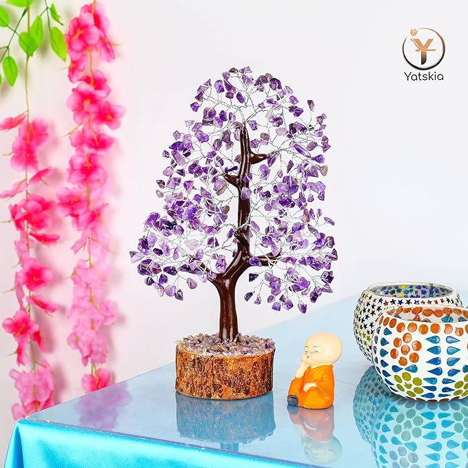 YATSKIA Amethyst Tree -Amethyst Tree of Life, Chakra Tree, Chakra Tree of Life, Healing Crystals, Money Tree, Spiritual Decor for Home, Gemstones and Crystals