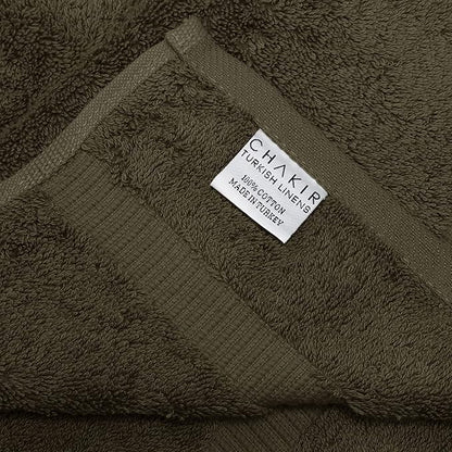 Chakir Turkish Linens 100% Cotton Premium Turkish Towels for Bathroom | 13'' x 13'' (6-Piece Washcloth, Cocoa)