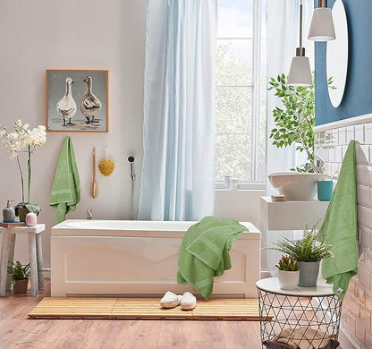 Utopia Towels 8 Piece Premium Towel Set, 2 Bath, 2 Hand, and 4 Wash Cloths, 600 GSM 100% Ring Spun Cotton, Highly Absorbent Towels for Bathroom, Gym, Hotel, and Spa, Sage Green