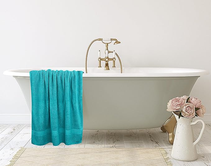 Utopia Towels Luxurious Jumbo Bath Sheet 2 Piece, 600 GSM, 35 by 70 Inches, 100% Ring Spun Cotton, Highly Absorbent and Quick Dry Extra Large Bath Towel, Super Soft Towel, Turquoise