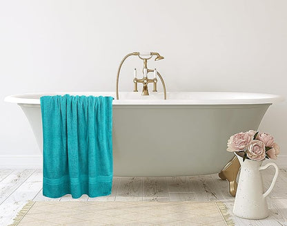 Utopia Towels Luxurious Jumbo Bath Sheet 2 Piece, 600 GSM, 35 by 70 Inches, 100% Ring Spun Cotton, Highly Absorbent and Quick Dry Extra Large Bath Towel, Super Soft Towel, Turquoise