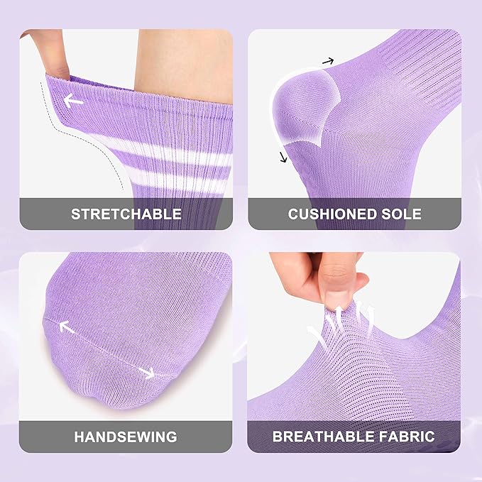 Pilates Socks with Grips for Yoga, Barefoot, Ballet, Barre, Hospital Non Slip Anti Skid Socks for Women and Men