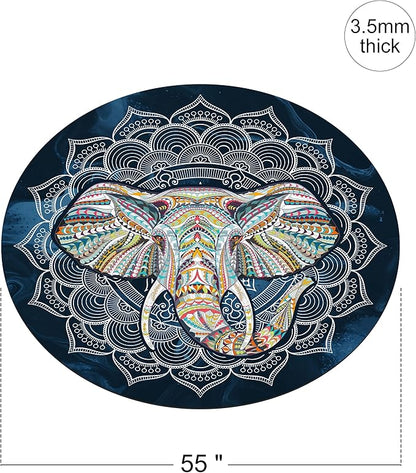 Round Meditation Pilates Yoga Mat Luxury Suede Large Yoga Mat Natural Rubber Non-Slip Base is ery Suitable for Meditation, Stretching, Yoga Environmental Protection, Fitness Exercise, Home and Outdoor. 140CM Diameter