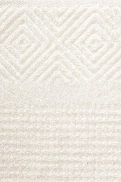 Texere 100% Organic Cotton Jacquard 650 GSM Premium Bath Towel Set - Extra Absorbent Quick Dry and Plush (Cable, Light Taupe, 2 Bath & 2 Hand Towels)