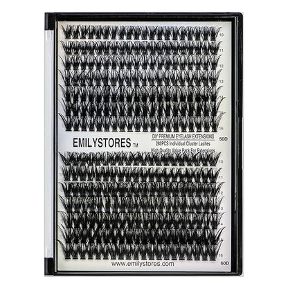 Lashes Extension Kit DIY 280pcs Lash Clusters Eyelash Extension Kit, 10-16mm Mix Sizes 50D 60D D Curl Individual Lashes Kit for DIY Eyelashes (50D+60D)
