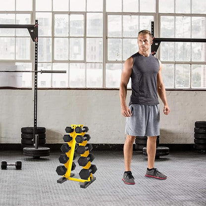 WF Athletic Supply Dumbbell Rack, 5-Tier A-Frame Dumbbell Rack for Dumbbell Storage, Color Options Available in Black/White/Green/Yellow/Red/Pink/Orange & Blue